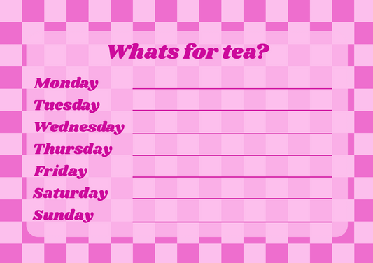 A5 'whats for tea' notepad for fridge